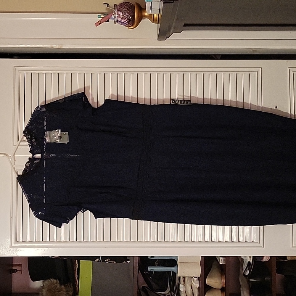 Lace midi pencil dress